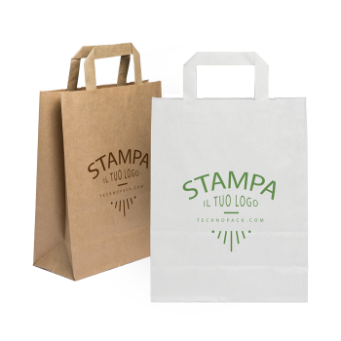 Shoppers in Carta con Manici Piatti