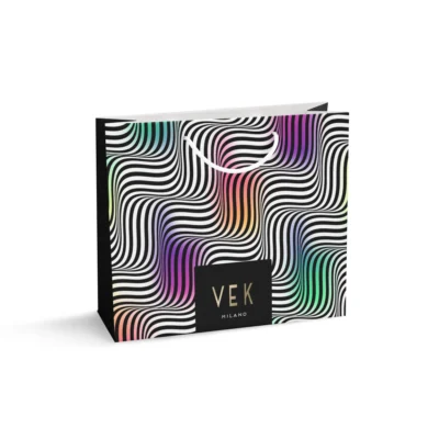 Shoppers in Carta Manuale Lusso Stampata a Caldo per Negozio Abbigliamento