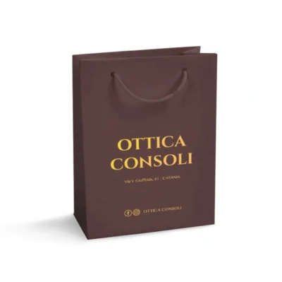 Shoppers in Carta Manuale Lusso Stampata a Caldo per Ottici