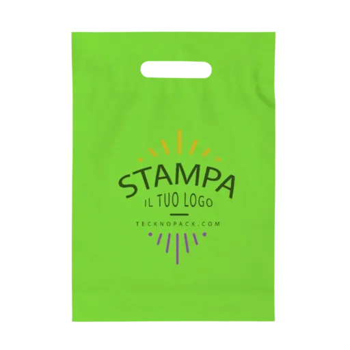 Shoppers in Plastica Colorate con Manico a Biscotto