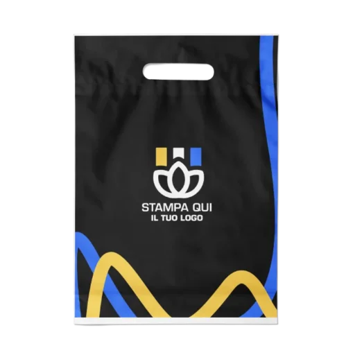 Shoppers in Plastica Stampa Piena con Manico a Biscotto