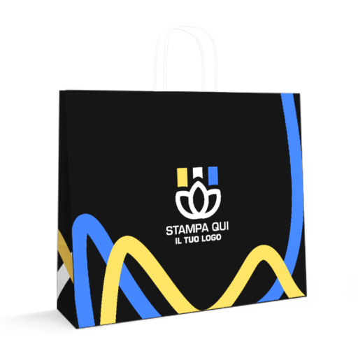 shoppers in carta manuale con manici intrecciati