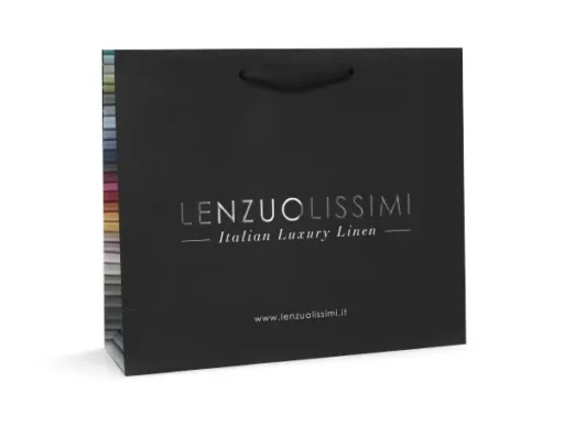 Shoppers in Carta Manuale Lusso Plastificata Stampata a Caldo con Fettuccia