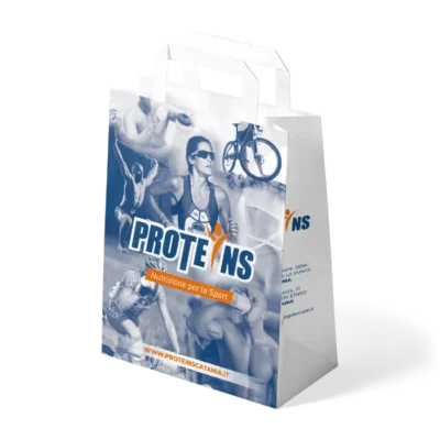 shoppers in carta automatiche con manici piatti per negozio sportivo