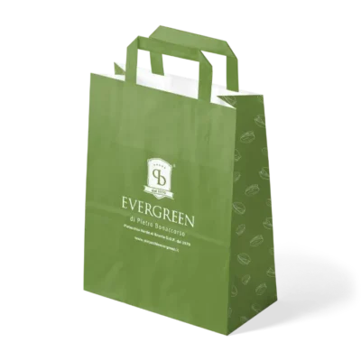 shoppers in carta automatiche con manici piatti evergreen