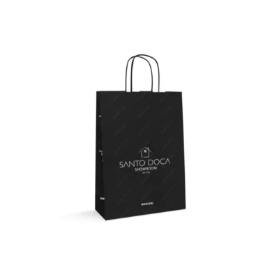 shoppers in carta automatiche con manici intrecciati per negozio di interni