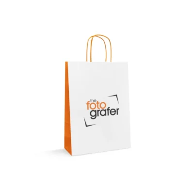 shoppers in carta automatiche con manici intrecciati per studi fotografici